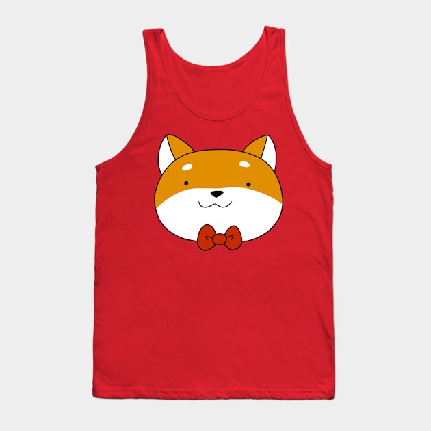 Bow Tie Shiba Face Tank Top by saradaboru